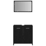vidaXL Set de Meubles de Salle de Bain avec étagère 4 Pièces Chêne noir