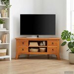 vidaXL Meuble TV Naturel 100 x 40 5 x 46 cm Bois de Mahogany Massif