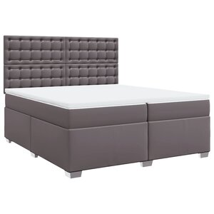 vidaXL Sommier à lattes de lit avec matelas Gris 200x200 cm Similicuir