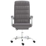 vidaXL Fauteuil inclinable de bureau Gris Similicuir