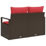 vidaXL Canapé de jardin avec coussin 120 x 62 x 69 cm polyrotin
