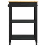vidaXL Chariot de cuisine Uni Noir 60 x 40 x 88 5 cm