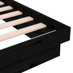vidaXL Cadre de lit Noir Bois massif 75x190 cm Petit simple