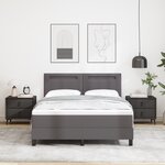 vidaXL Lit à ressorts avec matelas gris - 140x200 cm  simili cuir