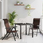 vidaXL Ensemble de salle à manger pour jardin 3 Pièces Marron Poly rotin