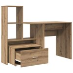 vidaXL Bureau chêne artisanal 131 5 x 50 x 106 5 cm Bois d'ingénierie