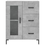 vidaXL Buffet haut Gris béton 69 5x34x180 cm Bois d'ingénierie