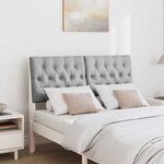 vidaXL Tête de lit capitonnée Gris clair 120 cm Pin massif