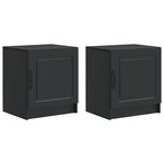 vidaXL Cabinet de chevet 2 Pièces Noir 43 x 34 5 x 47 cm