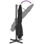 vidaXL Parasol déporté avec mât en aluminium Noir 300x300 cm