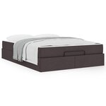 vidaXL Cadre de lit avec stockage Marron foncé 160 x 200 cm tissu