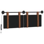 vidaXL Tête de lit suspendue Avec lumière LED Taupe PU antique