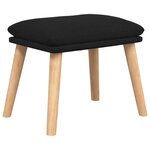 vidaXL Chaise de relaxation avec repose-pied Noir Tissu