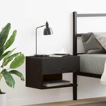 vidaXL Cabinet de chevet avec tiroir Chêne noir 46 x 29 5 x 30 cm