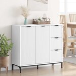 vidaXL Buffet avec tiroir Blanc 89 5 x 33 x 82 cm Bois d'ingénierie