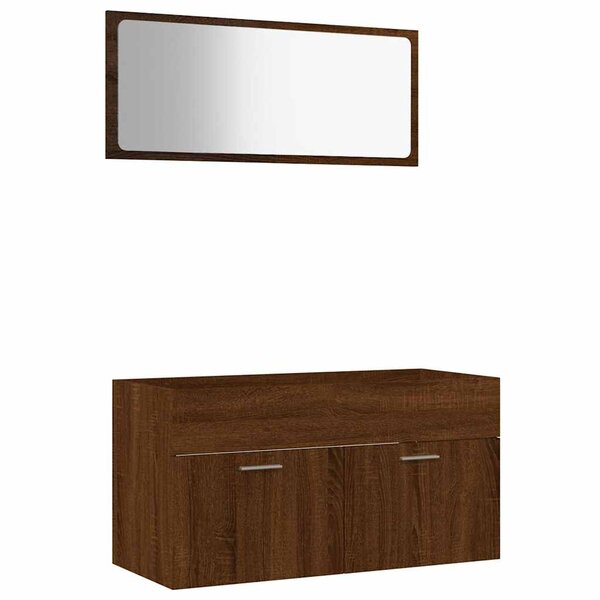 vidaXL Ensemble de meubles de salle de bain 2 Pièces Chêne marron