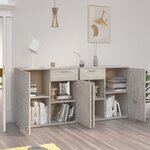 vidaXL Buffet Gris béton 160x36x75 cm Bois d'ingénierie