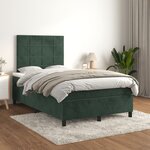 vidaXL Sommier à lattes de lit avec matelas vert foncé 120x190 cm