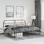 vidaXL Cadre de lit métal sans matelas avec pied de lit noir 183x213cm