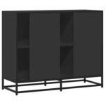 vidaXL Buffet noir 92x35x76 cm bois d’ingénierie