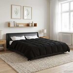 vidaXL Duvet d'hiver Matelassé Noir 240 x 260 cm Microfibre