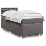 vidaXL Sommier à lattes de lit avec matelas Gris 100x200 cm Similicuir