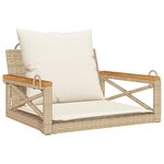 vidaXL Balancelle avec coussins beige 63x62x40 cm résine tressée