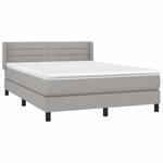 vidaXL Sommier à lattes de lit avec matelas Gris clair 140x190cm Tissu