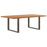 vidaXL Table à manger et bord naturel bois massif chêne rectangulaire