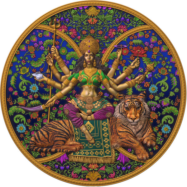 Monnaie DURGA Hindu Religion Holi Special Edition 1 Oz Argent 2000 Francs Cameroon 2026 (PRÉCOMMANDE)