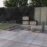 Vidaxl salon de jardin 6 pièces gris bois de pin massif