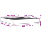 vidaXL Cadre de lit chêne sonoma 200x200 cm bois d'ingénierie et métal