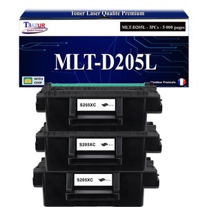 T3AZUR - 3x Toners compatibles avec Samsung MLT-D205L MLTD205LL pour Samsung ML3700D ML3700ND ML3710D ML3710DK ML3710DW ML3710ND ML3710NDK ML3712D ML3712DW ML3712ND