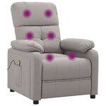 vidaXL Fauteuil de massage Taupe Tissu