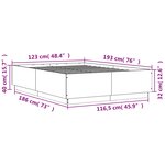 vidaXL Cadre de lit sans matelas chêne marron 120x190 cm