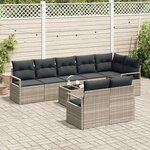 vidaXL Ensemble de canapé de jardin 9 Pièces Gris clair polyrotin