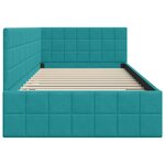 vidaXL Cadre de lit d'angle Turquoise 90 cm x 200 cm tissu