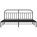 vidaXL Cadre de lit métal sans matelas avec tête de lit noir 200x200cm