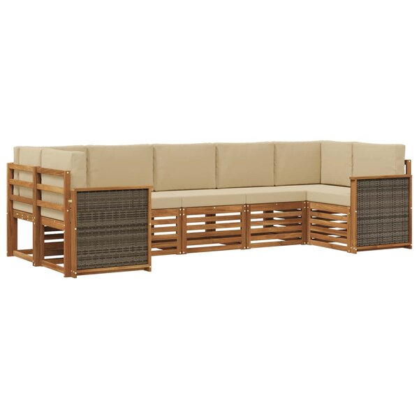 vidaXL Ensemble de canapés d'extérieur 6 pc Naturel