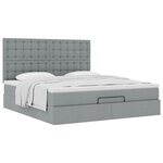 VidaXL Cadre de lit ottoman et matelas gris clair 180x200 cm tissu
