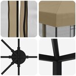 vidaXL Gazebo avec murs latéraux 6 x 3 m Beige Polyester et Acier