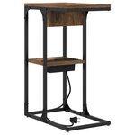 vidaXL Table de chevet Chêne fumé 41.5 x 26 x 60.5 cm