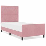vidaXL Cadre de lit avec tête de lit Rose 90 x 200 cm Velours
