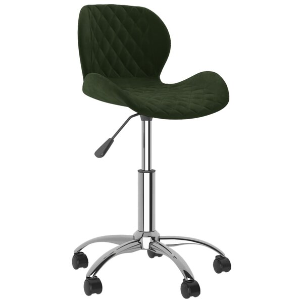 vidaXL Chaise pivotante de salle à manger Vert foncé Velours