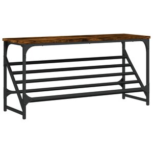 vidaXL Étagère à chaussures chêne fumé 90x30x45 cm bois d'ingénierie