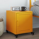 vidaXL Table de chevet jaune moutarde 36x39x43 5 cm acier