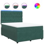 vidaXL Sommier à lattes de lit et matelas Vert foncé 160x200cm Velours