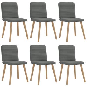 vidaXL Chaises à manger lot de 6 gris foncé tissu