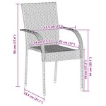 vidaXL Chaises empilables d'extérieur lot de 4 Gris Résine tressée