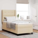 vidaXL Lit à ressorts avec matelas Crème 90 x 200 cm tissu